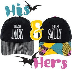 His & Hers Jack and Sally Baseball Cap Set
